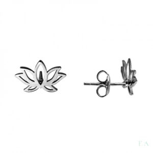 Brincos Flor de Lótus em Prata de Lei 925