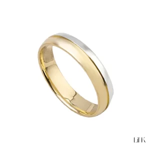 Aliança em prata de lei 925 bicolor