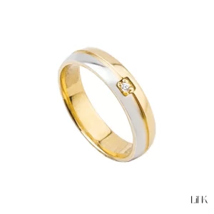 Aliança bicolor com Zircónia