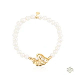 Pulseira de Pérolas com Asa em Filigrana — Prata Portuguesa
