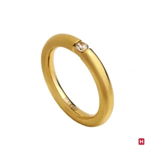 Aliança em aço com zircónia- 31 mm